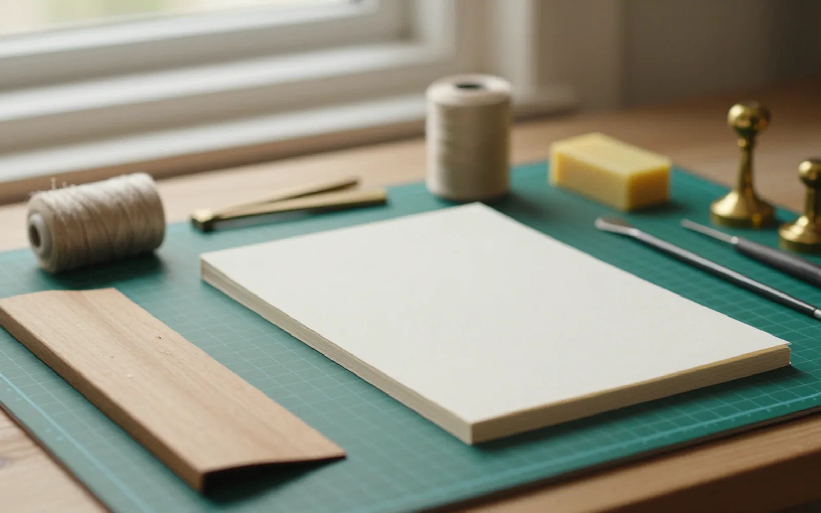 A bookbinder's bench with tools